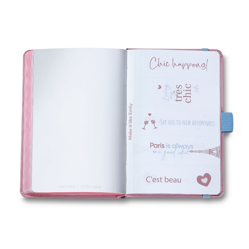 Sheaffer Gift Set ft. Emily in Paris Sentinel 321 Pink Matte Finish Ballpoint Pen with Chrome Trims and Small Hardbound Notebook make it like emily