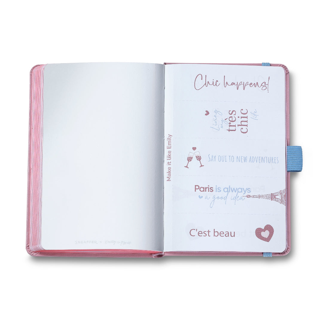 Sheaffer Gift Set ft. Emily in Paris Sentinel 321 Pink Matte Finish Ballpoint Pen with Chrome Trims and Small Hardbound Notebook make it like emily