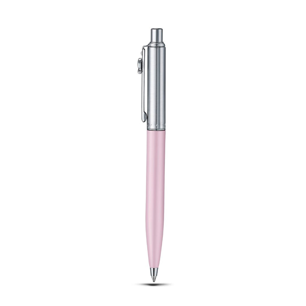 Sheaffer Gift Set ft. Emily in Paris Sentinel 321 Pink Matte Finish Ballpoint Pen with Chrome Trims and Small Hardbound Notebook full upright size view