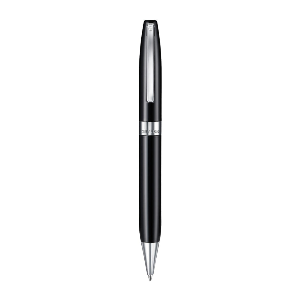 Sheaffer Legacy 9064 Glossy Black Ballpoint Pen With Chrome Trims upright full view