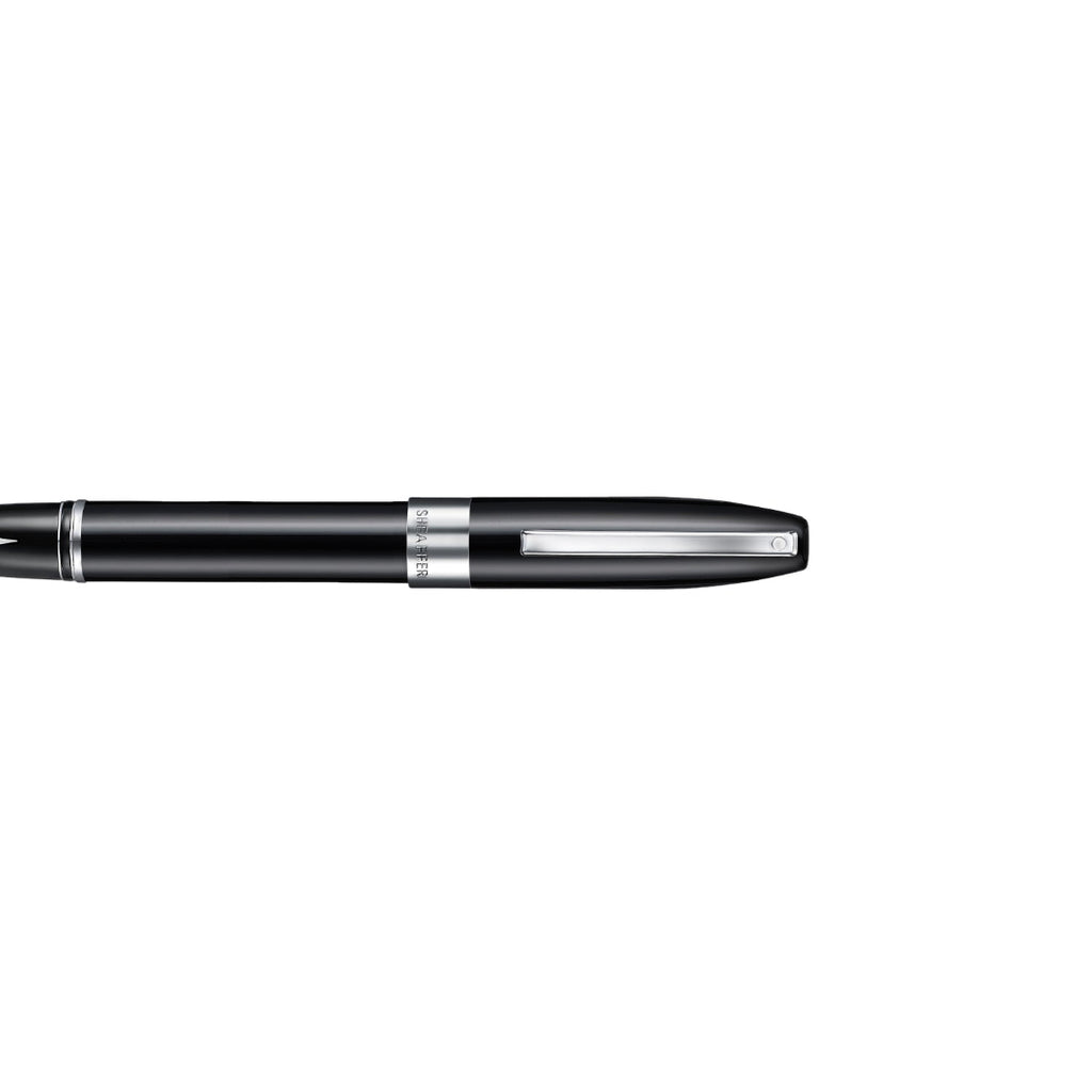 Sheaffer Legacy 9064 Glossy Black Inlaid Nib Fountain Pen with Chrome Trims clip details