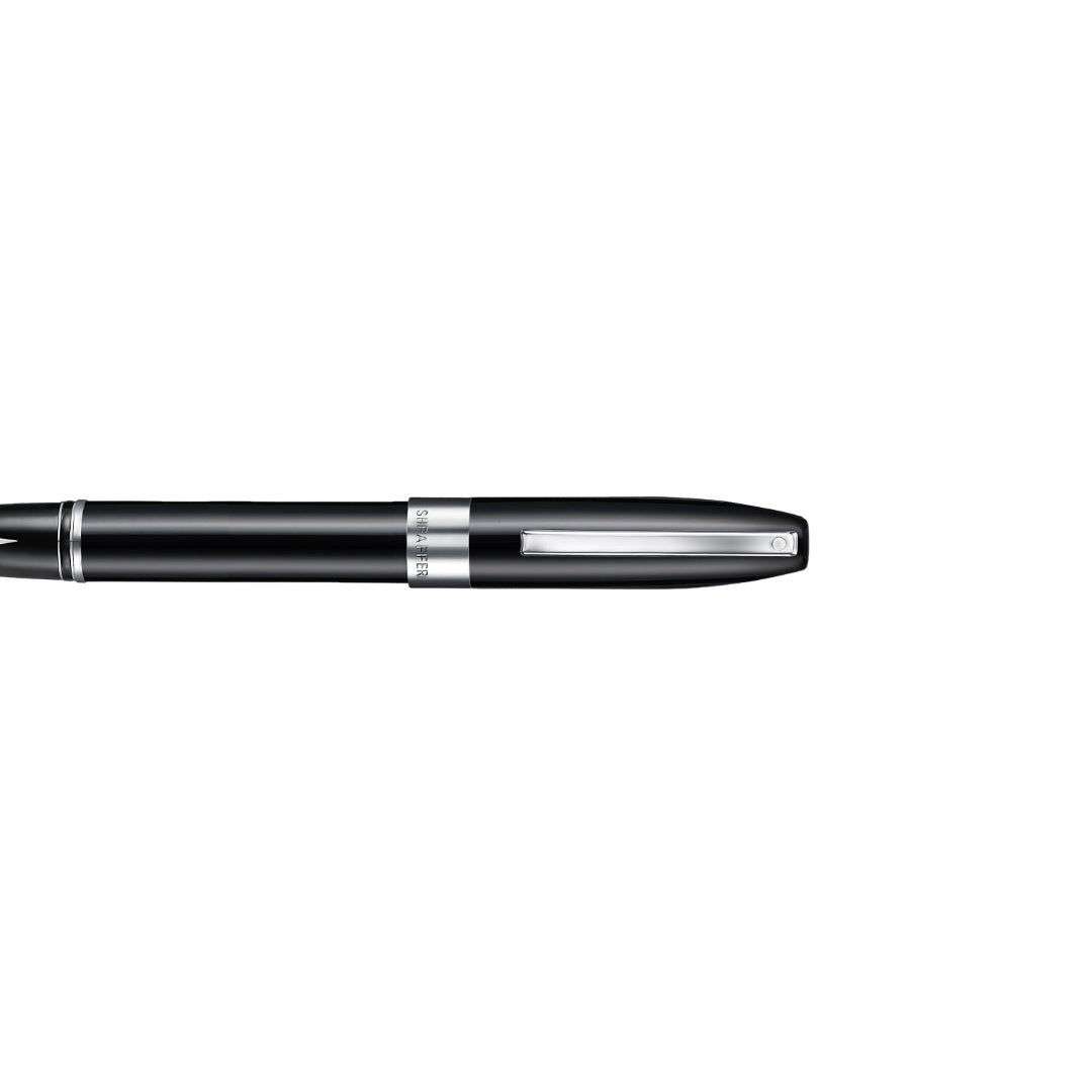 Sheaffer Legacy 9064 Glossy Black Inlaid Nib Fountain Pen with Chrome Trims clip details