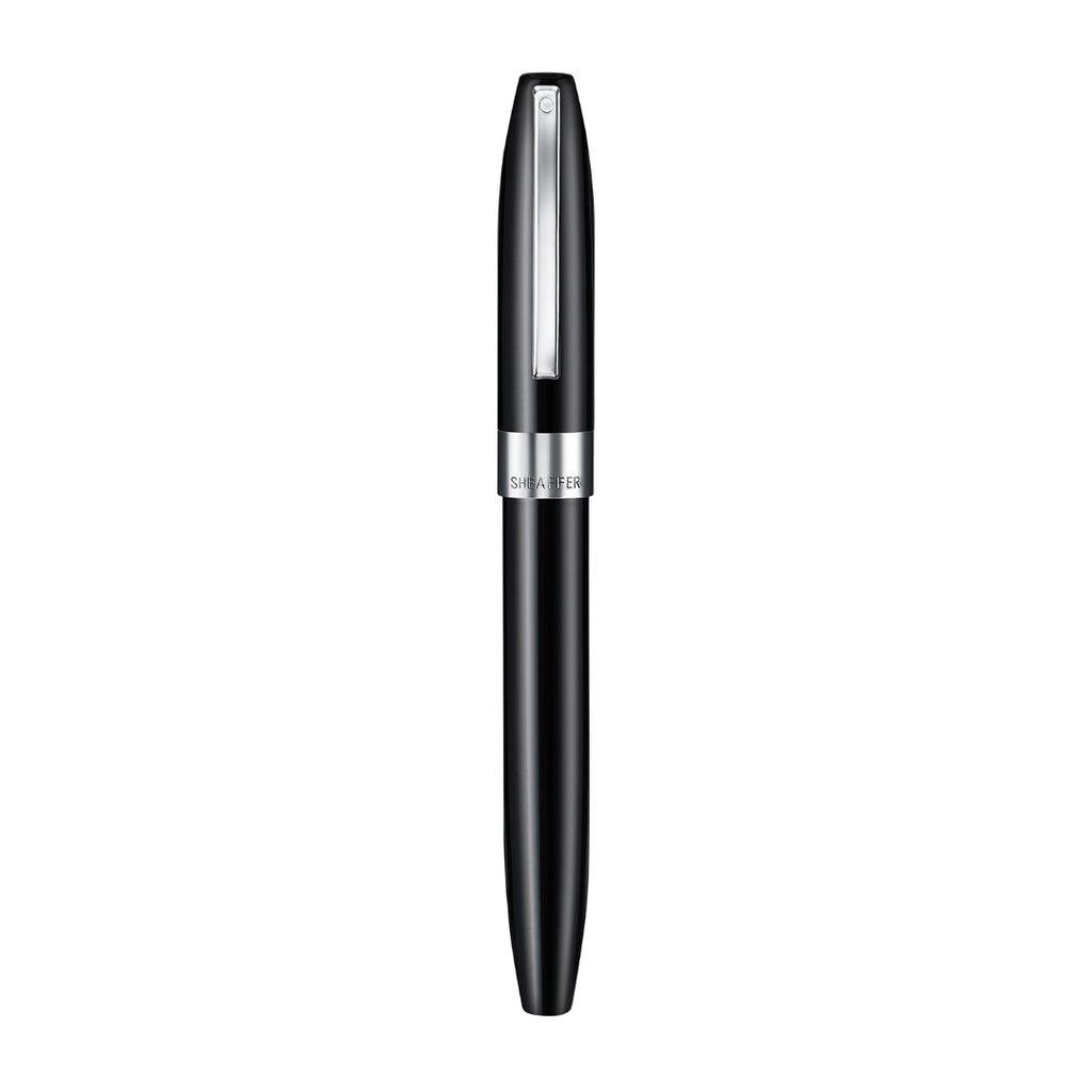 Sheaffer Legacy 9064 Glossy Black Rollerball Pen With Chrome Trims upright front view