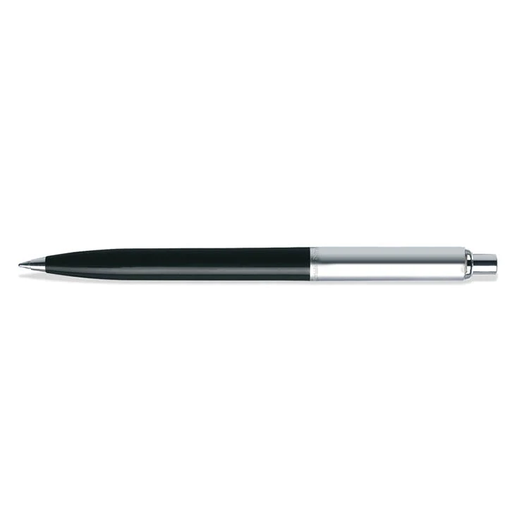 Sheaffer Sentinel Black and Chrome Ballpoint Pen With Chrome Trims full side profile