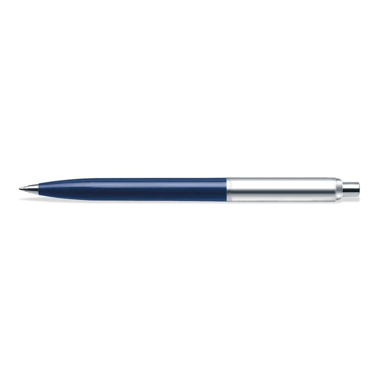 Sheaffer Sentinel Blue and Chrome Ballpoint Pen With Chrome Trims full side profile