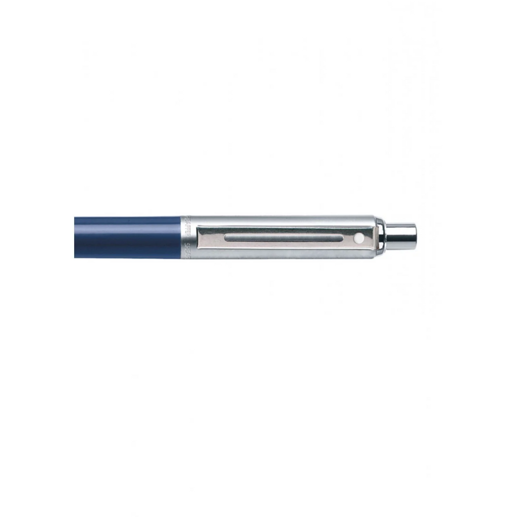 Sheaffer Sentinel Blue and Chrome Ballpoint Pen With Chrome Trims clip details