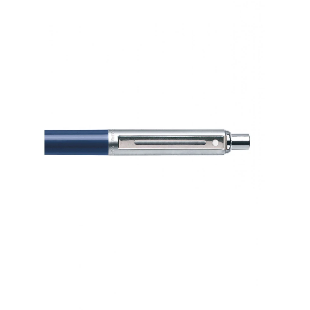 Sheaffer Sentinel Blue and Chrome Ballpoint Pen With Chrome Trims clip details