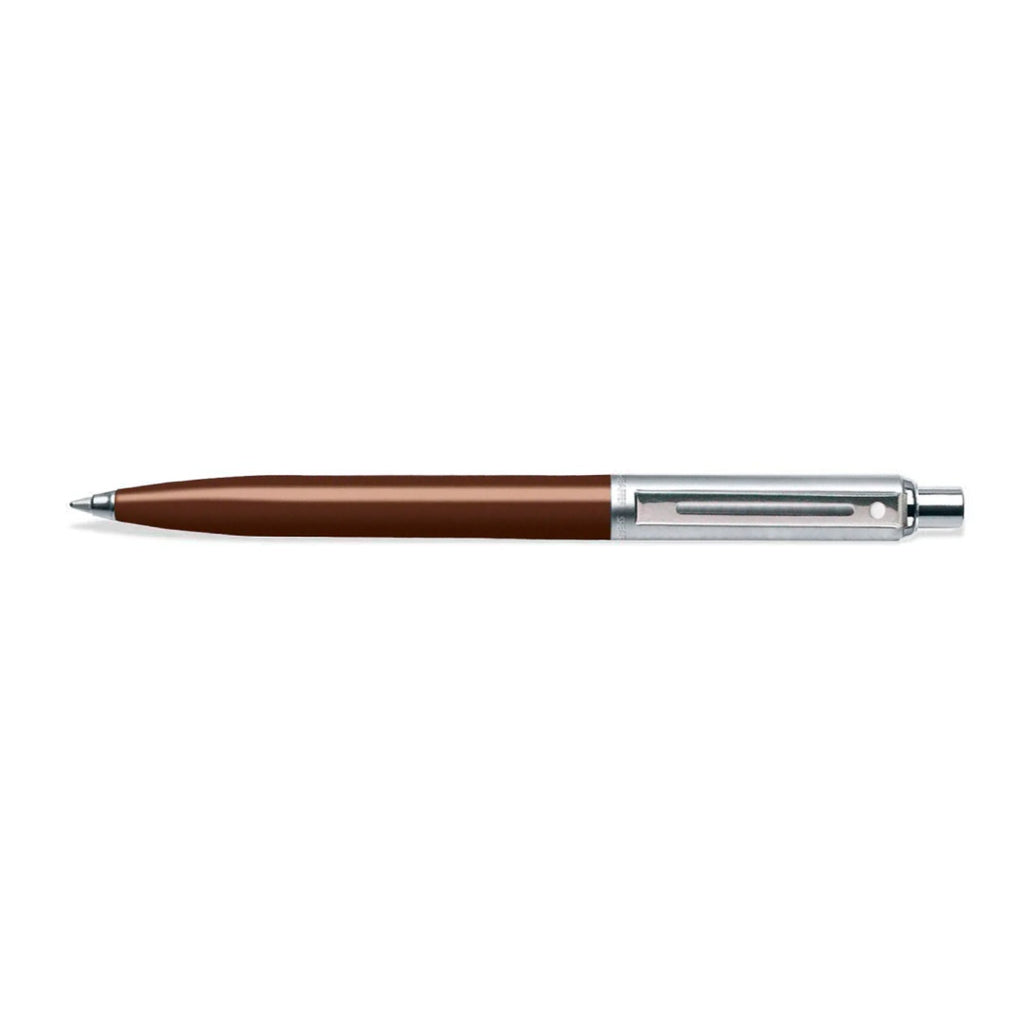 Sheaffer Sentinel Brown and Chrome Ballpoint Pen With Chrome Trims full side profile