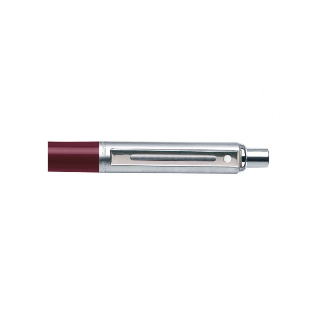 Sheaffer Sentinel Burgundy and Chrome Ballpoint Pen With Chrome Trims clip details