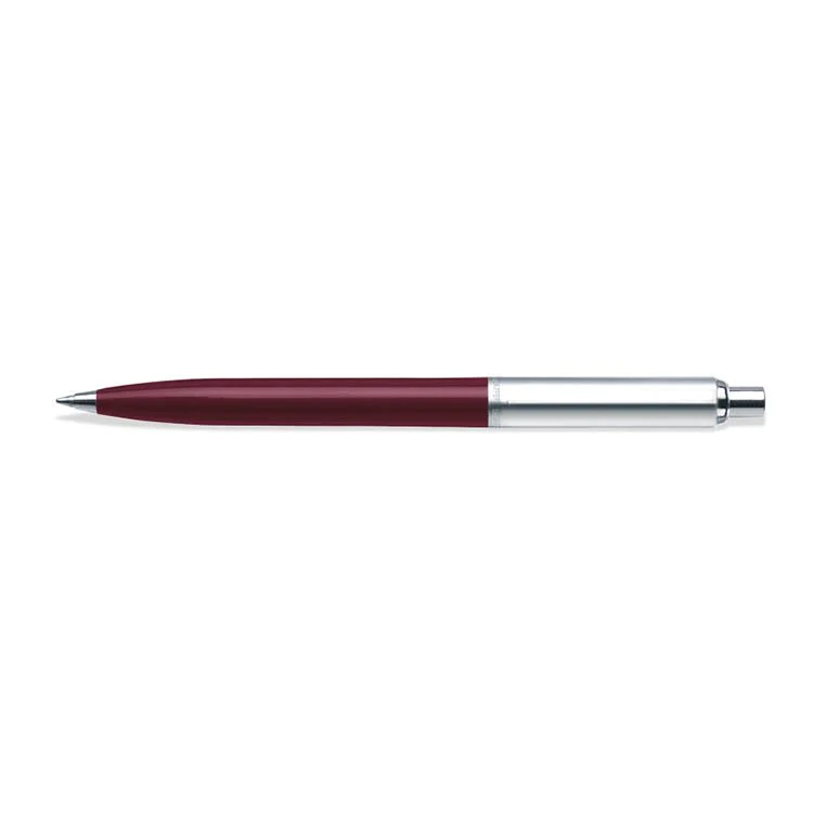 Sheaffer Sentinel Burgundy and Chrome Ballpoint Pen With Chrome Trims full side profile