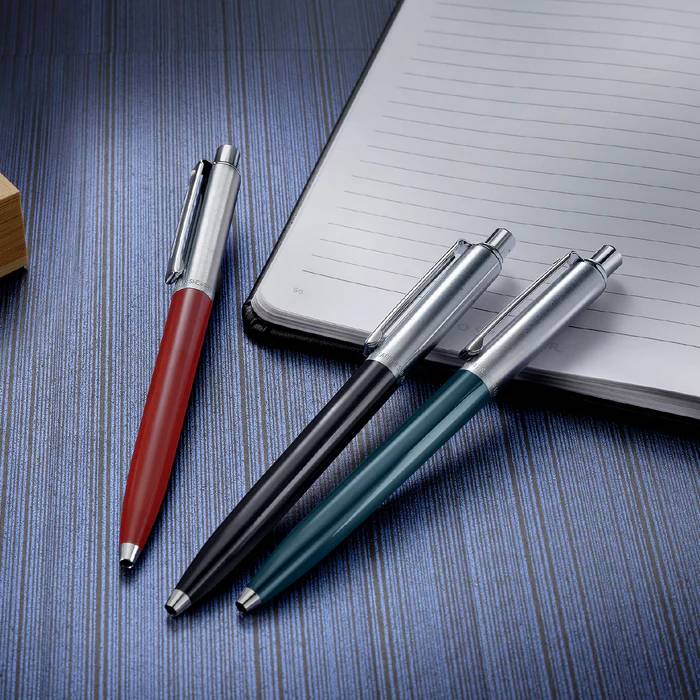 Sheaffer Sentinel Chrome Ballpoint Pen With Chrome Trims in Burgundy, Black and Green