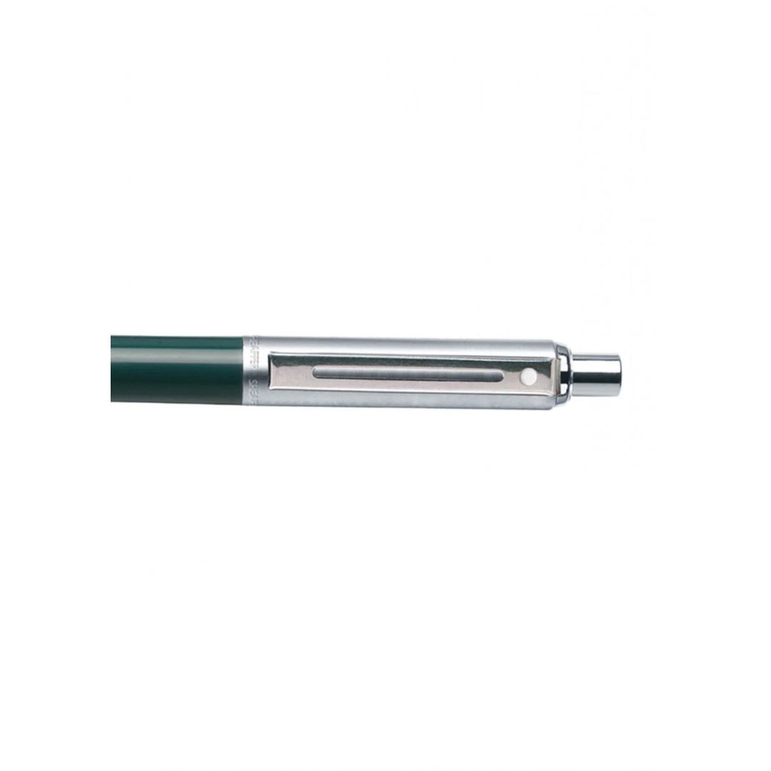 Sheaffer Sentinel Dark Green and Chrome Ballpoint Pen With Chrome Trims half side profile