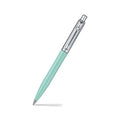 Sheaffer Sentinel Emily in Paris 321 Green Matte Finish Ballpoint Pen with Chrome-Plated Trims and Heart-Shaped Clip Emblem angled writing shot