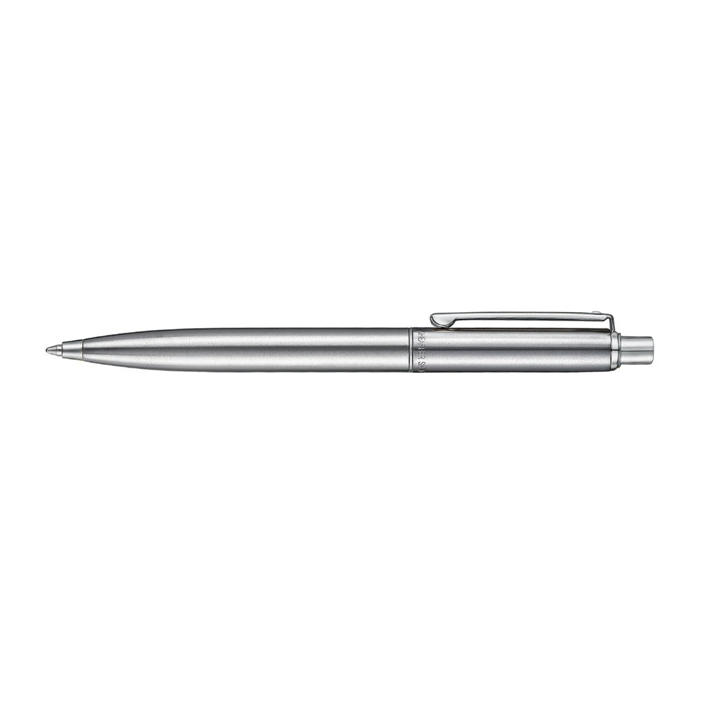 Sheaffer Sentinel Metal 330 Brushed Chrome Ballpoint Pen with Chrome Trims full side profile