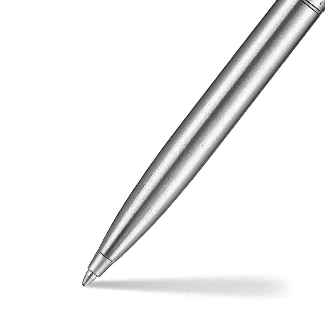 Sheaffer Sentinel Metal 330 Brushed Chrome Ballpoint Pen with Chrome Trims barrel and tip section