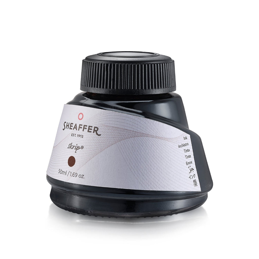 Sheaffer Skrip Ink Bottle (50 ml) Brown side profile