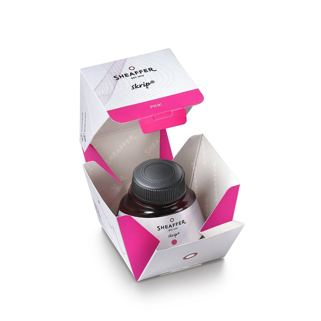 Sheaffer Skrip Ink Bottle (50 ml) - Pink inside packaging