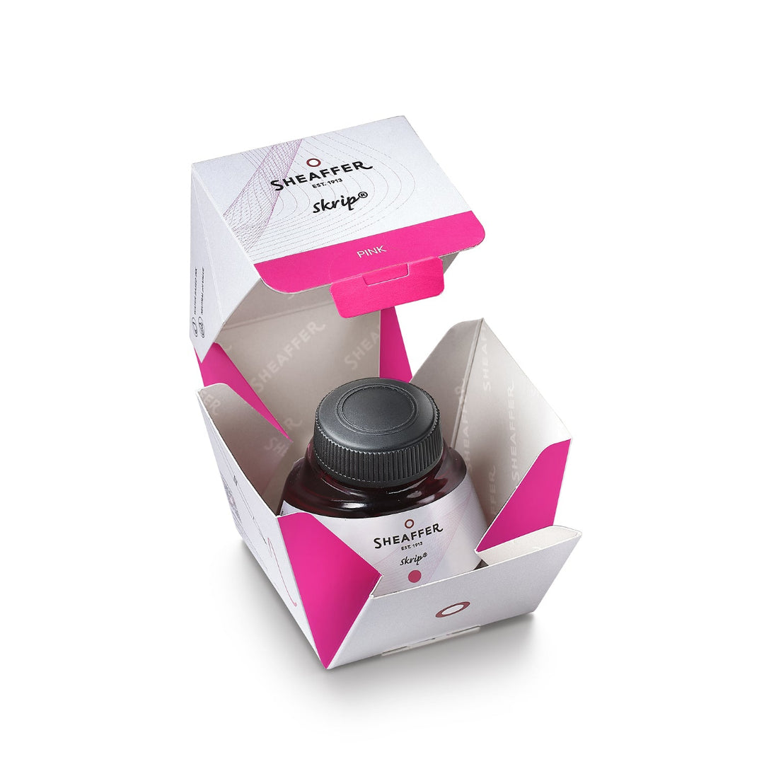Sheaffer Skrip Ink Bottle (50 ml) - Pink inside packaging
