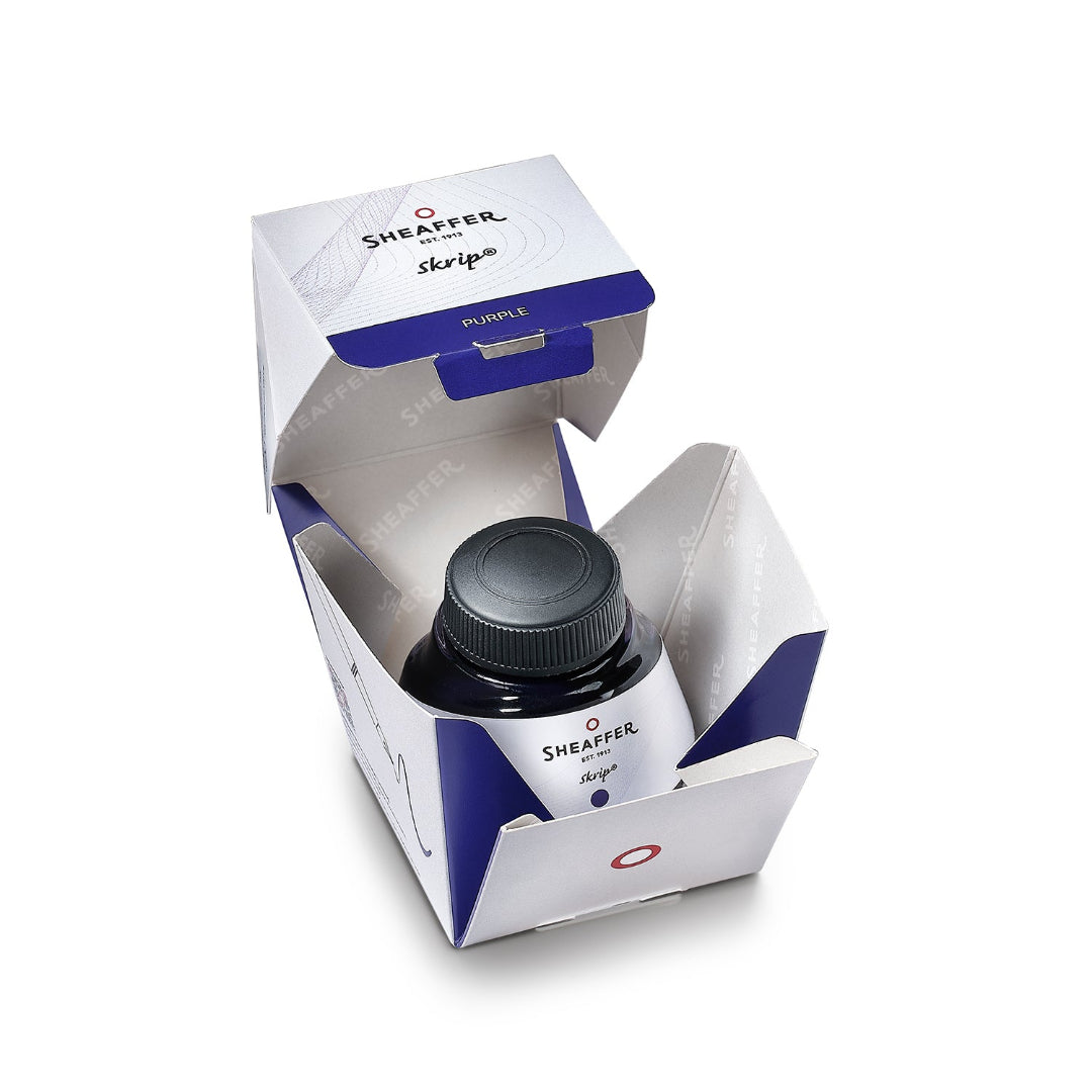 Sheaffer Skrip Ink Bottle (50 ml) - Purple inside packaging