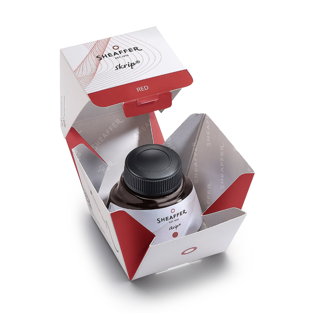 Sheaffer Skrip Ink Bottle (50 ml) Red inside packaging