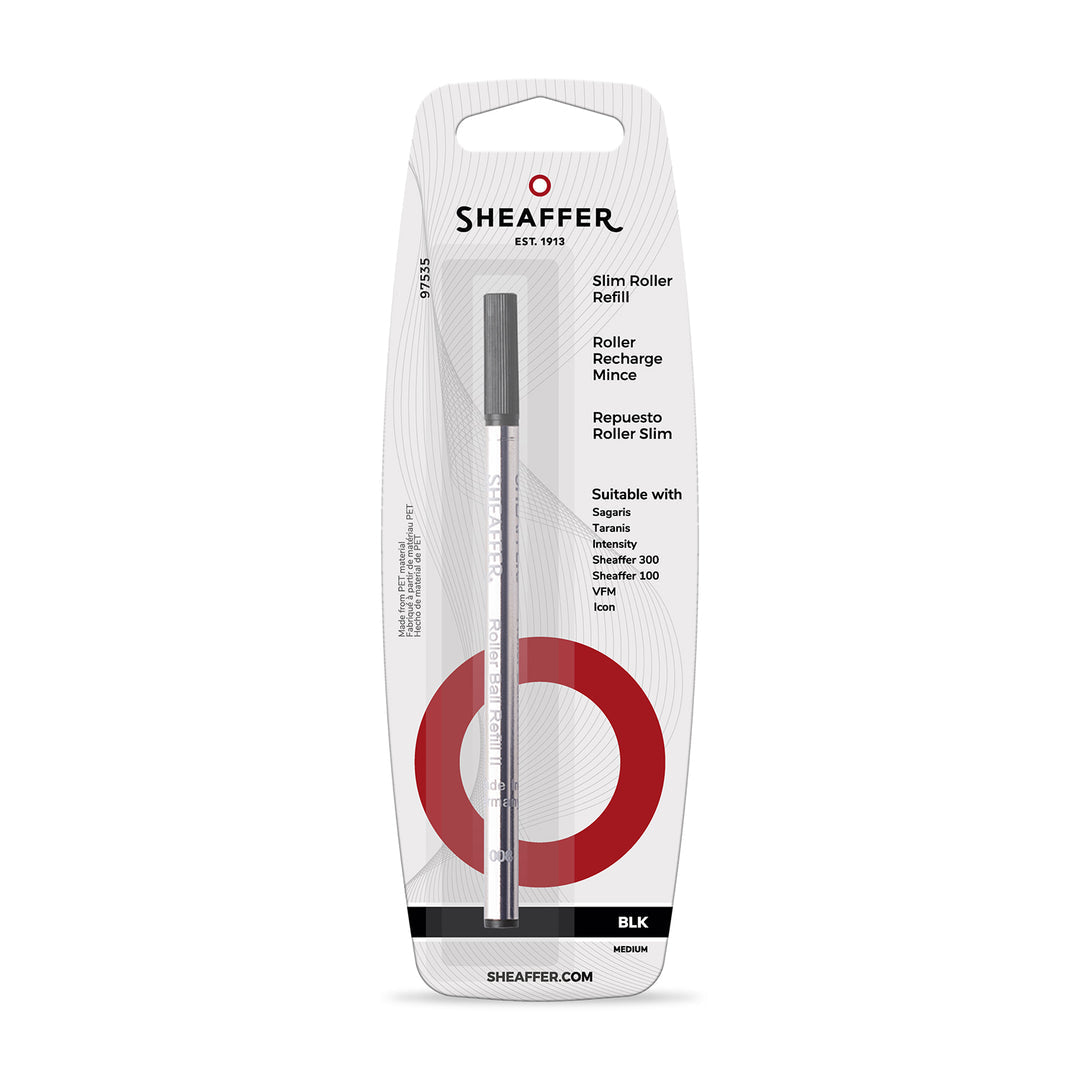 Sheaffer Slim Rollerball Refill Medium Nib Blister Card in black