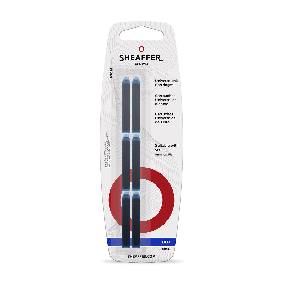 Sheaffer Universal Ink Cartridge in blue with packaging