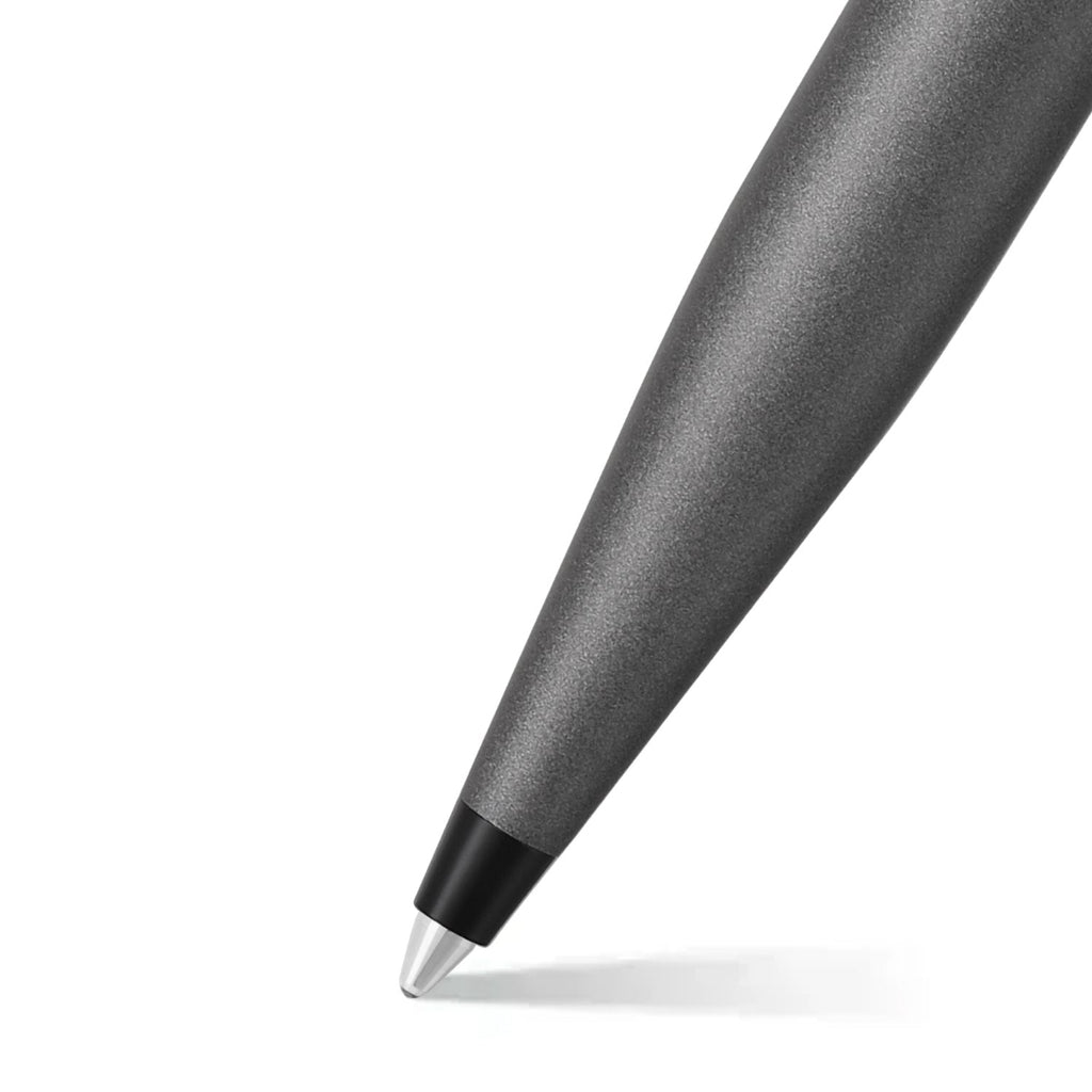Sheaffer VFM 9424 Matte Gray Ballpoint Pen With Matte Black Trim barrel and tip section