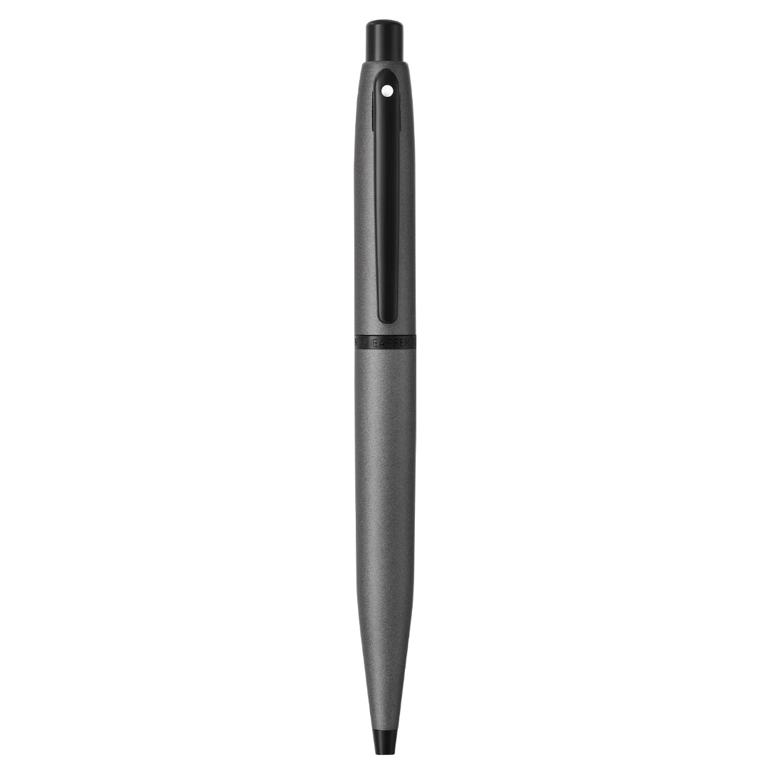 Sheaffer VFM 9424 Matte Gray Ballpoint Pen With Matte Black Trim full upright view