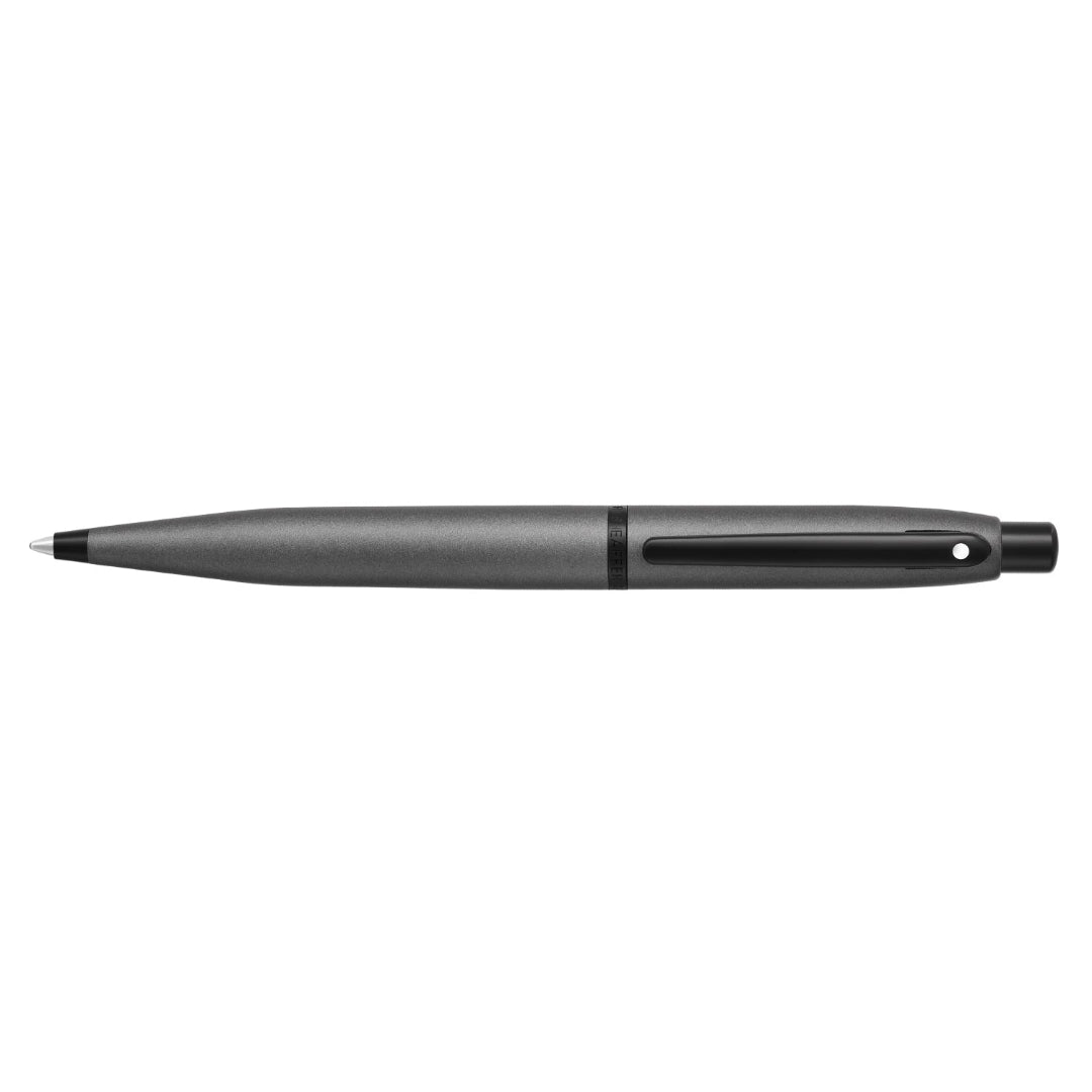 Sheaffer VFM 9424 Matte Gray Ballpoint Pen With Matte Black Trim full side profile