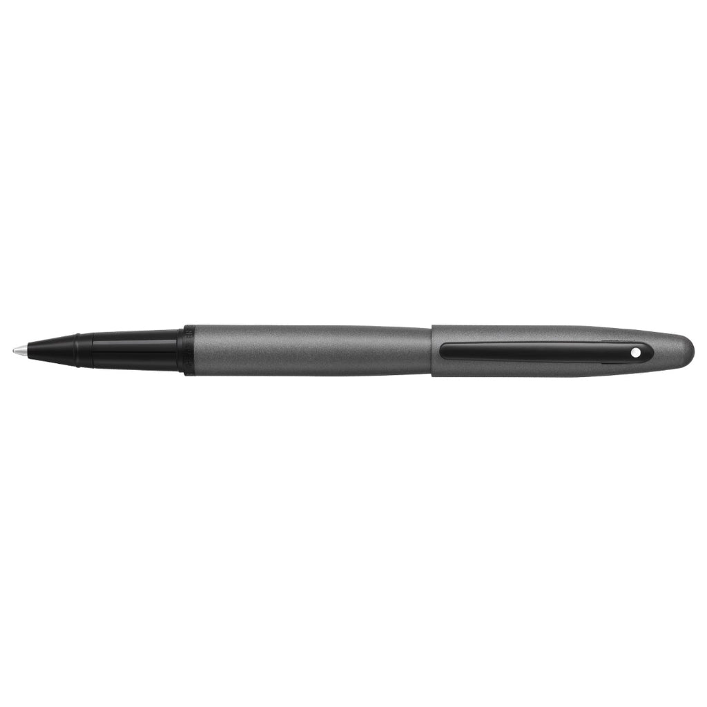 Sheaffer VFM 9424 Matte Gray Rollerball Pen With Matte Black Trims full side profile