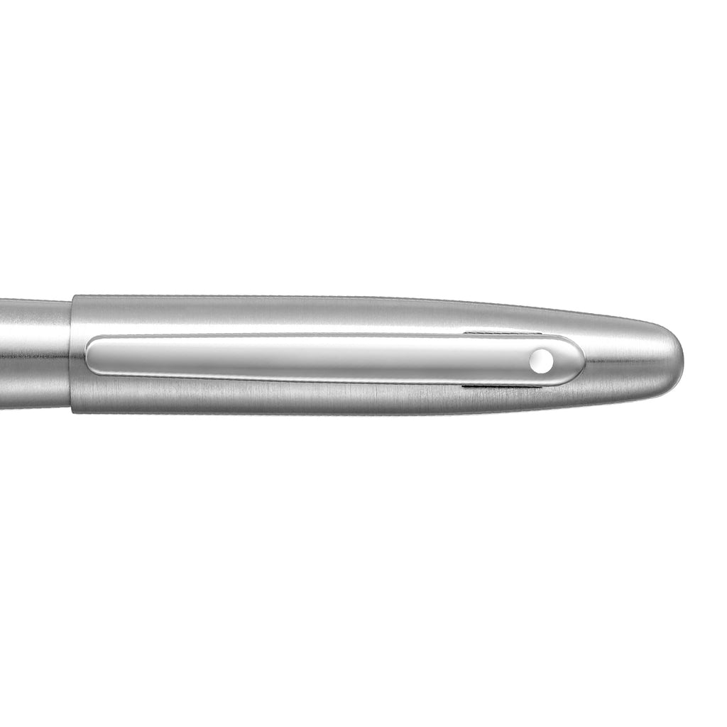 Sheaffer VFM 9426 Brushed Chrome Fountain Pen With Chrome Trim - Medium Nib clip details