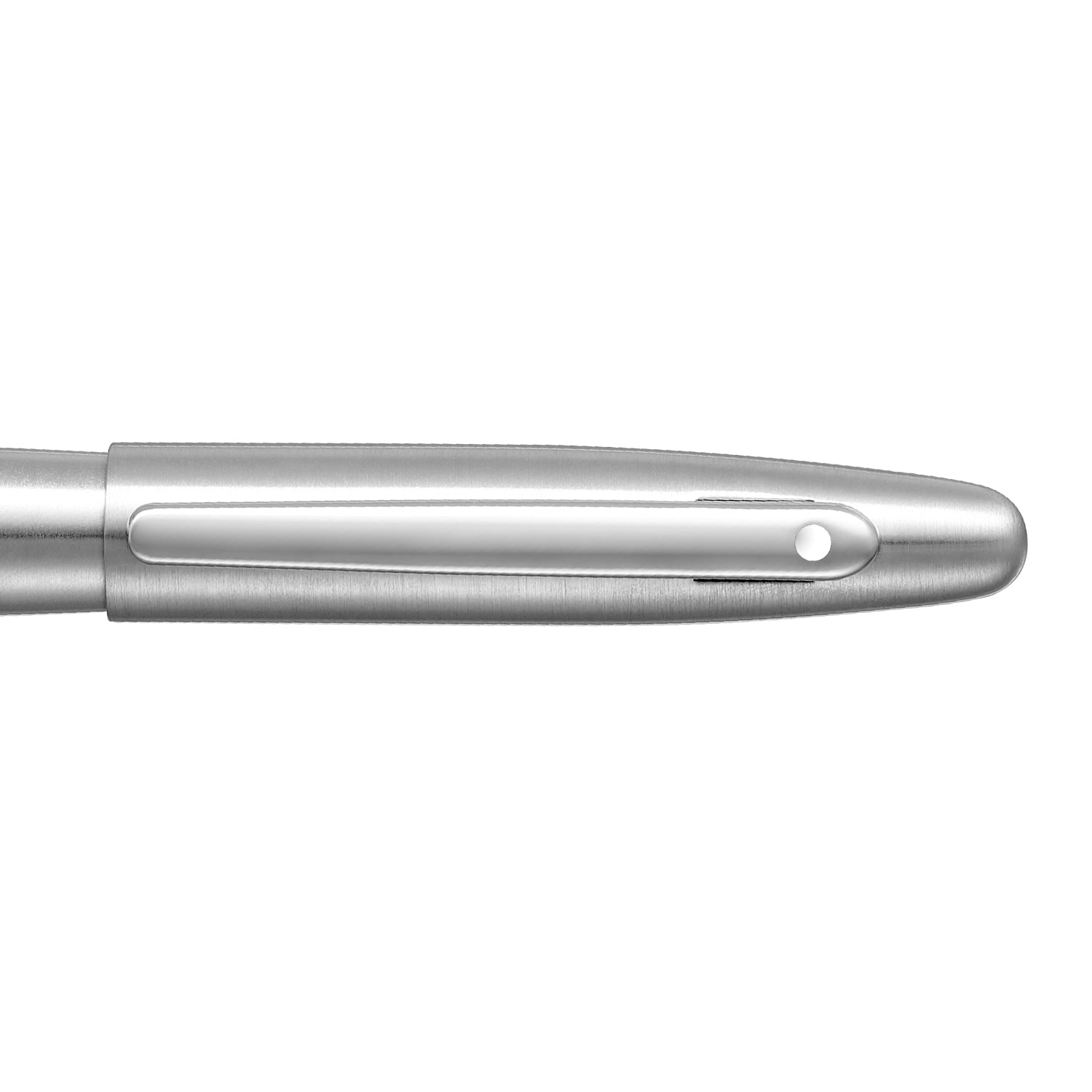 Sheaffer VFM 9426 Brushed Chrome Fountain Pen With Chrome Trim - Medium Nib clip details