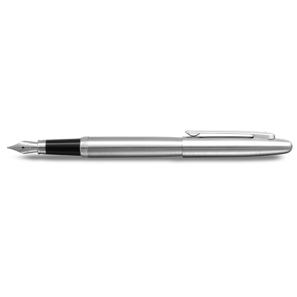 Sheaffer VFM 9426 Brushed Chrome Fountain Pen With Chrome Trim - Medium Nib side profile