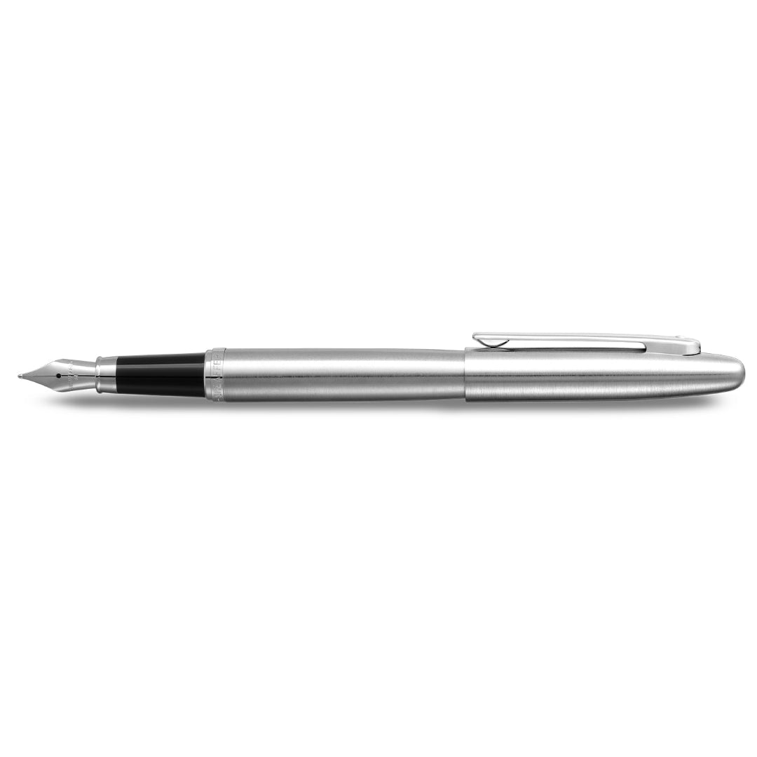 Sheaffer VFM 9426 Brushed Chrome Fountain Pen With Chrome Trim - Medium Nib side profile