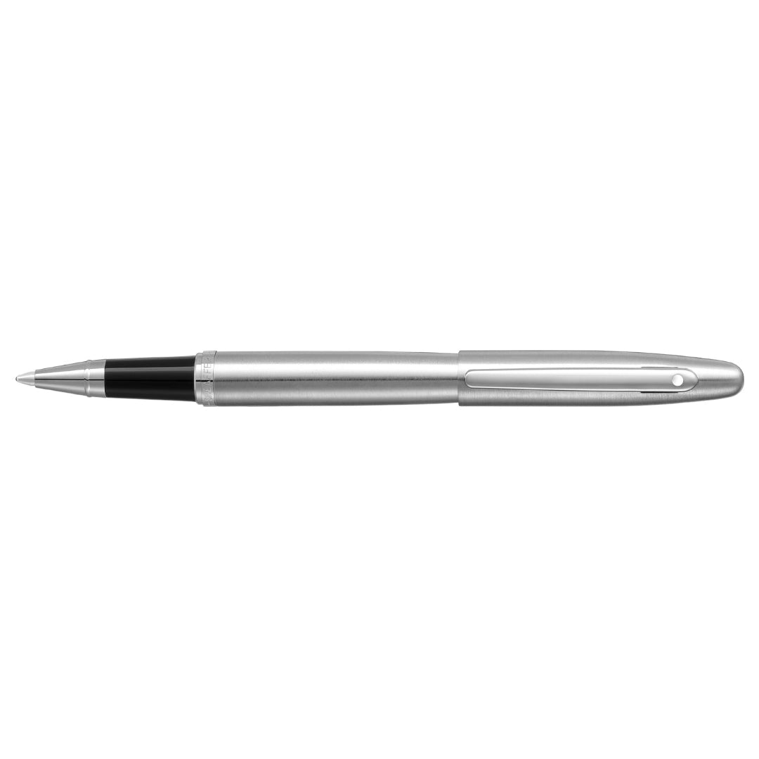 Sheaffer VFM 9426 Brushed Chrome Rollerball Pen With Chrome Trim full side prpfile