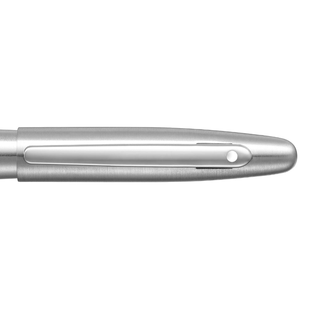 Sheaffer VFM 9426 Brushed Chrome Rollerball Pen With Chrome Trim clip details