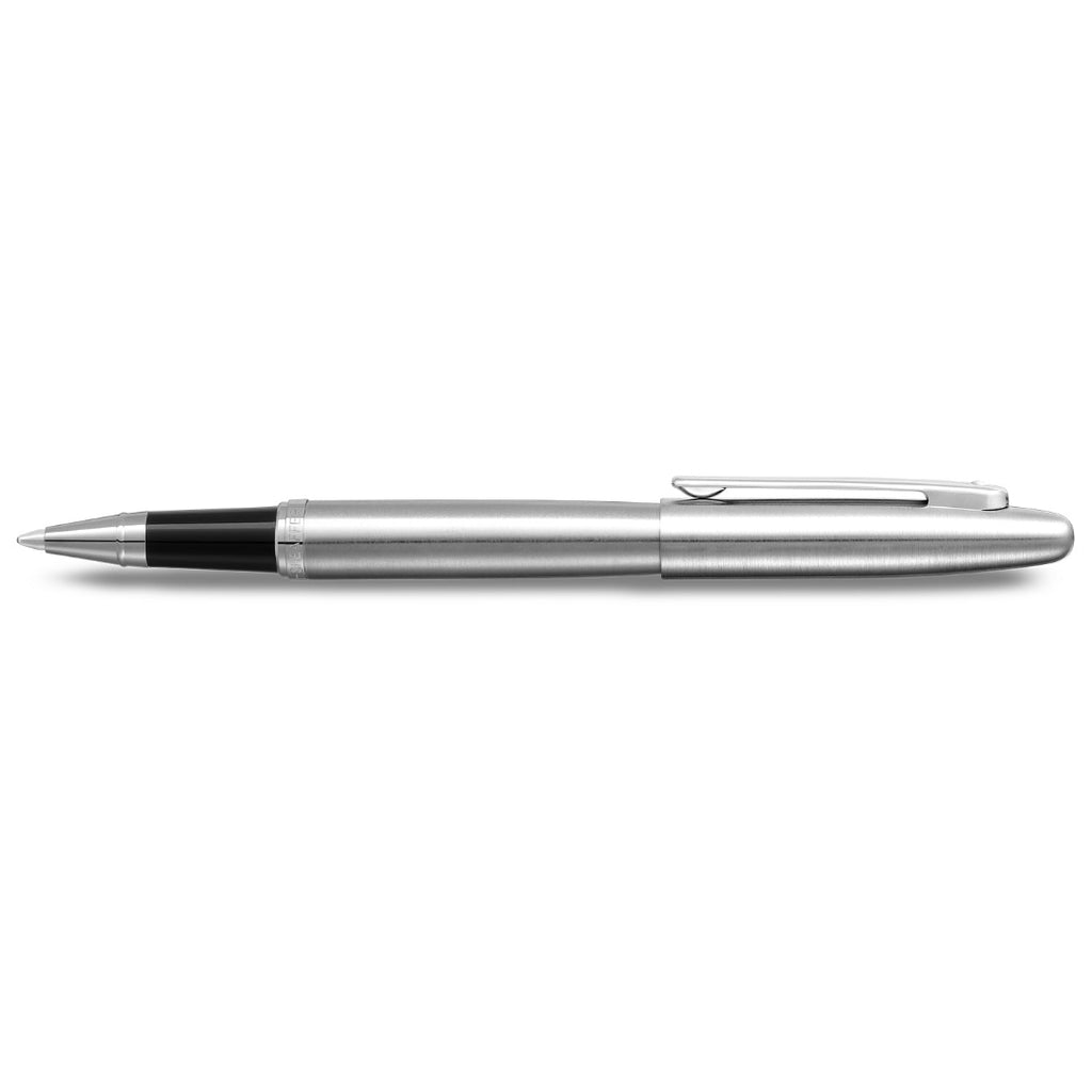 Sheaffer VFM 9426 Brushed Chrome Rollerball Pen With Chrome Trim side profile