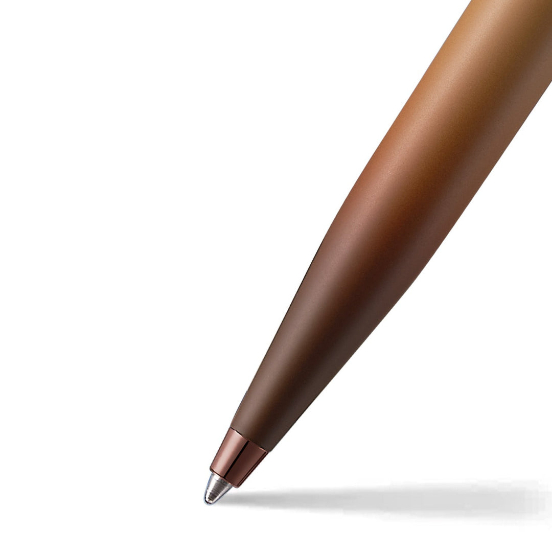 Sheaffer VFM 9428 Coffee Edition Matt Brown Ballpoint Pen with Regal Brown PVD Trims barrel and tip section