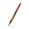 Sheaffer VFM 9428 Coffee Edition Matt Brown Fountain Pen with Regal Brown PVD Trims angled writing shot