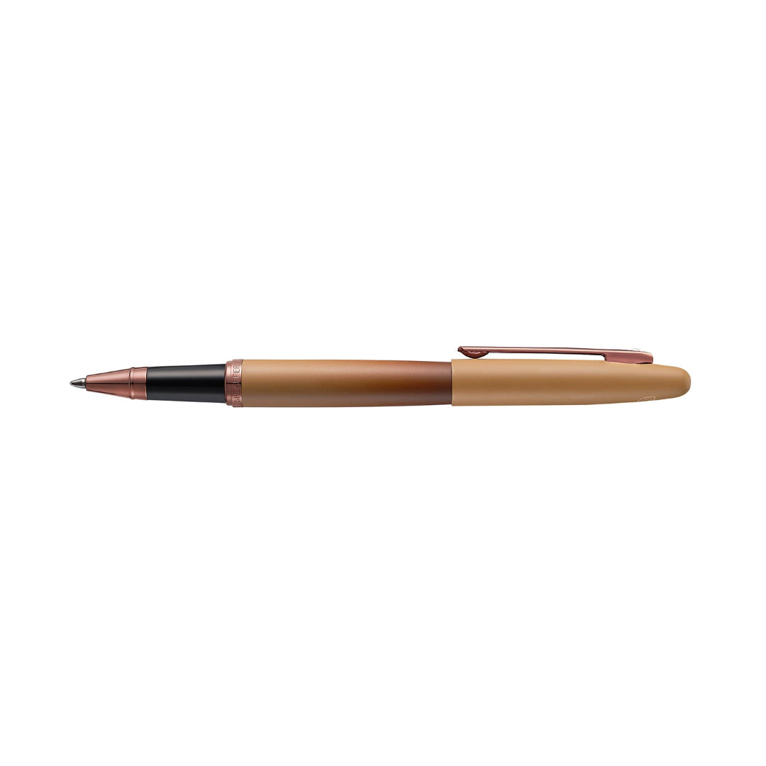 Sheaffer VFM 9428 Coffee Edition Matt Brown Rollerball Pen with Regal Brown PVD Trims side profile