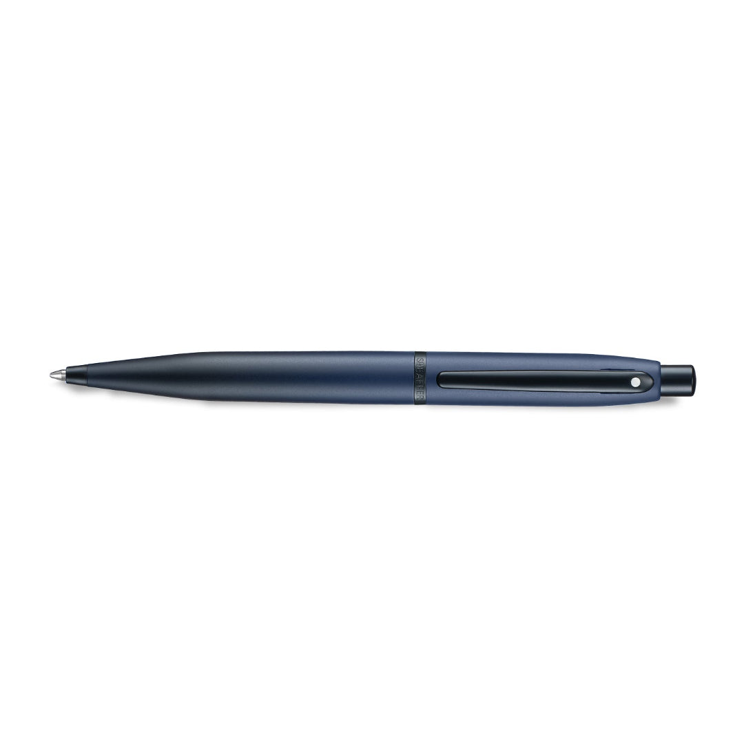 Sheaffer VFM 9429 Matte Blue Ballpoint Pen with Matte Black Trims full side profile