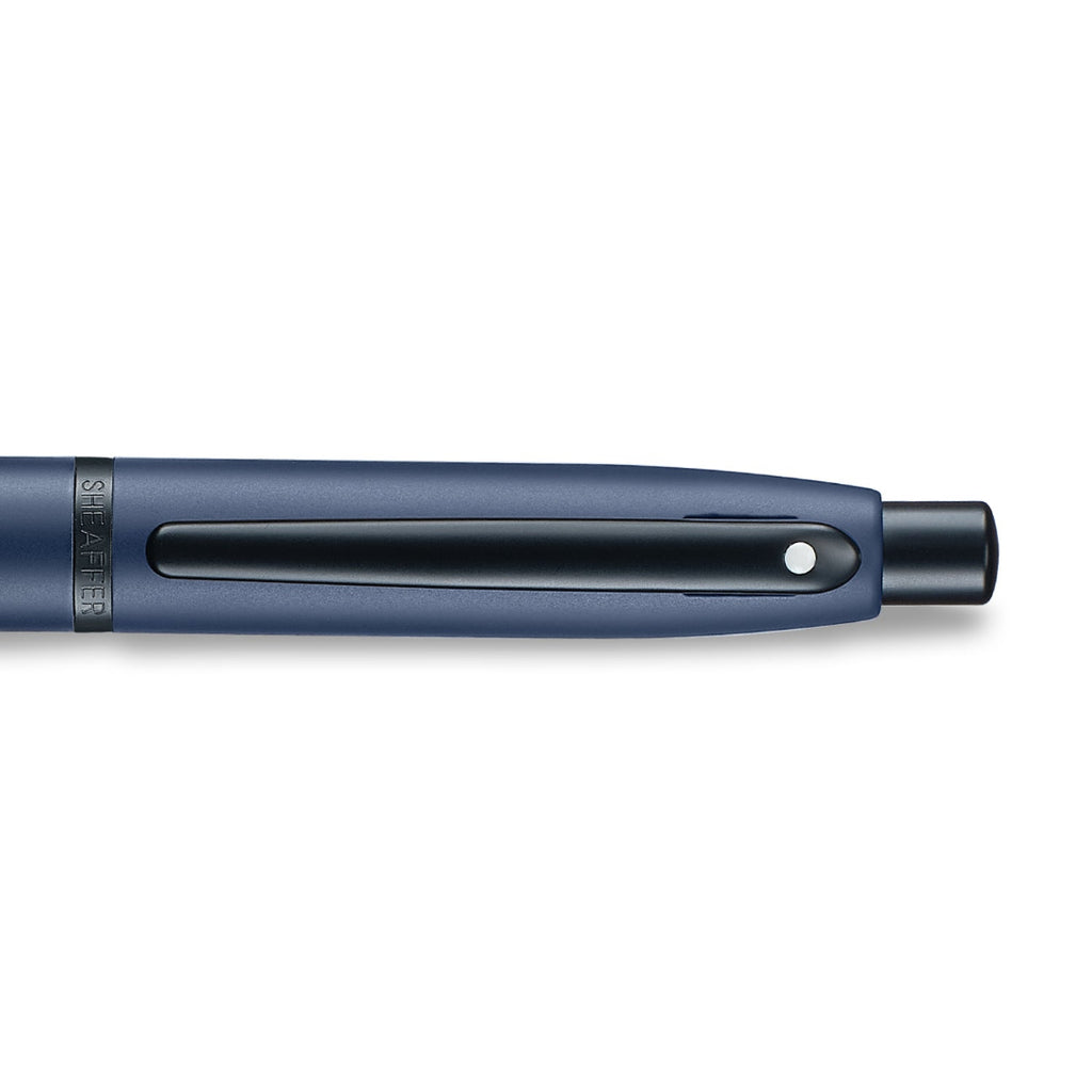 Sheaffer VFM 9429 Matte Blue Ballpoint Pen with Matte Black Trims clip details