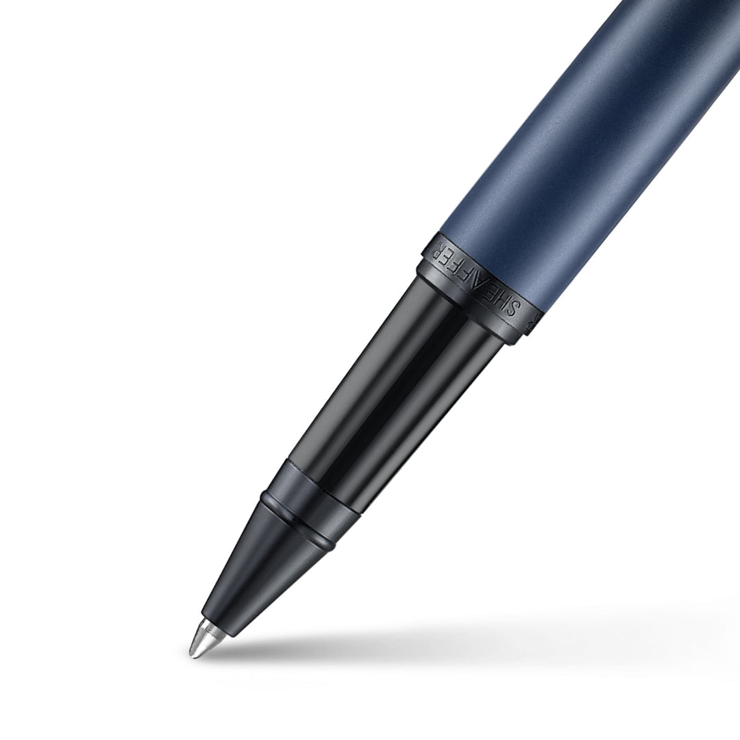 Sheaffer VFM 9429 Matte Blue Rollerball Pen With Matte Black Trims barrel and tip section