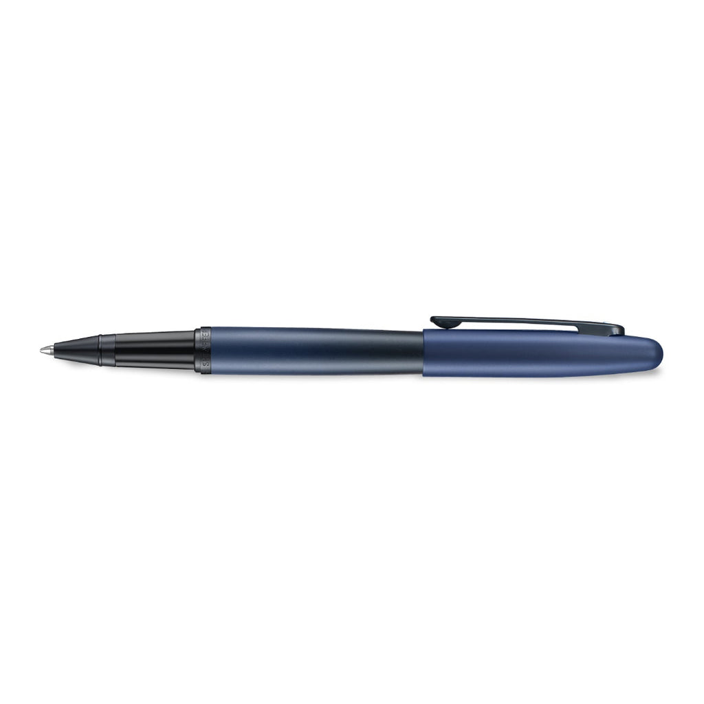 Sheaffer VFM 9429 Matte Blue Rollerball Pen With Matte Black Trims side profile