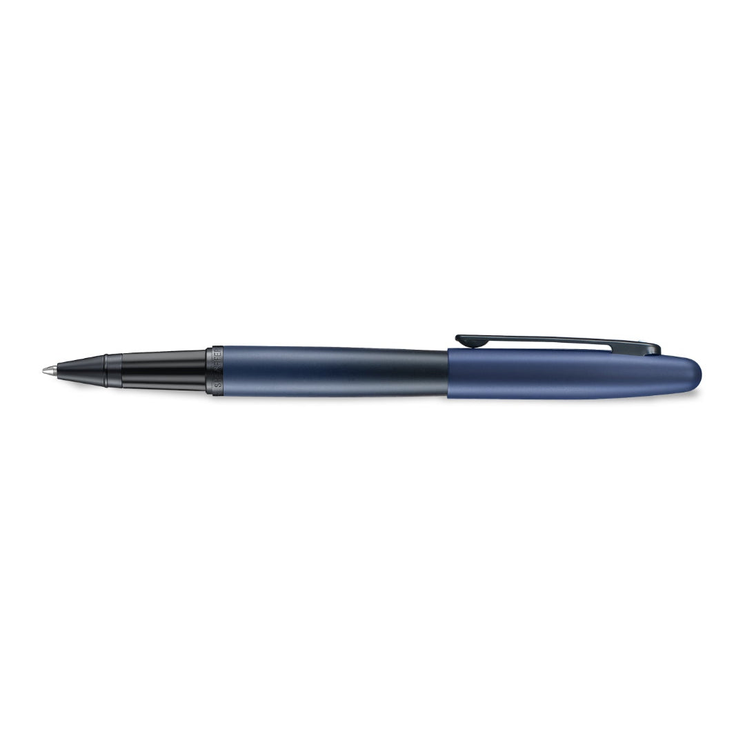Sheaffer VFM 9429 Matte Blue Rollerball Pen With Matte Black Trims side profile
