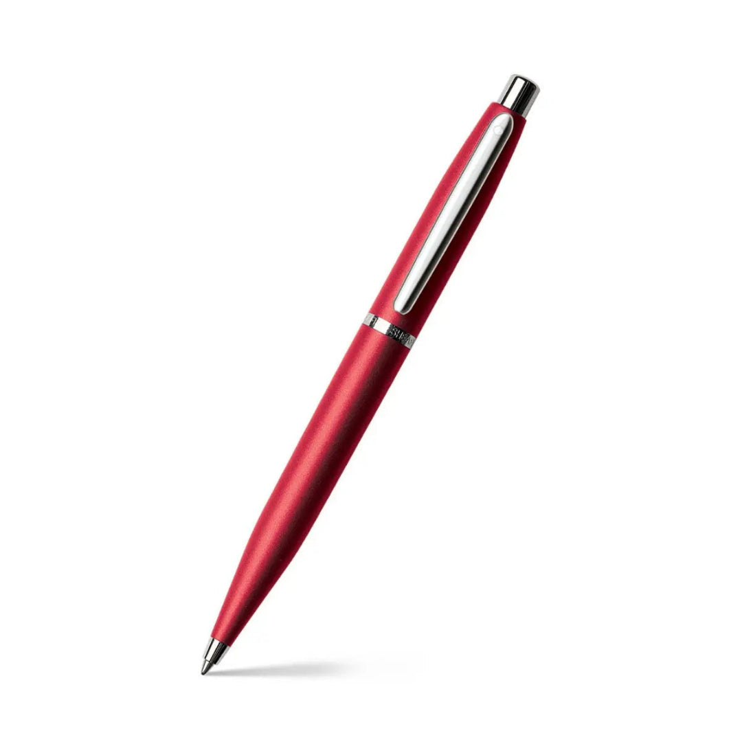 Sheaffer VFM Excessive Red Ballpoint Pen angled writing shot
