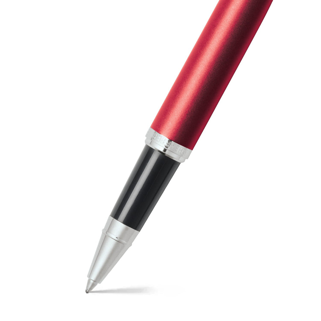 Sheaffer VFM Excessive Red With Chrome Trims Rollerball Pen barrel and tip section