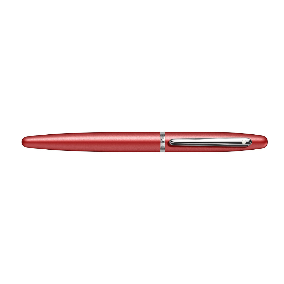 Sheaffer VFM Excessive Red With Chrome Trims Rollerball Pen full side profile