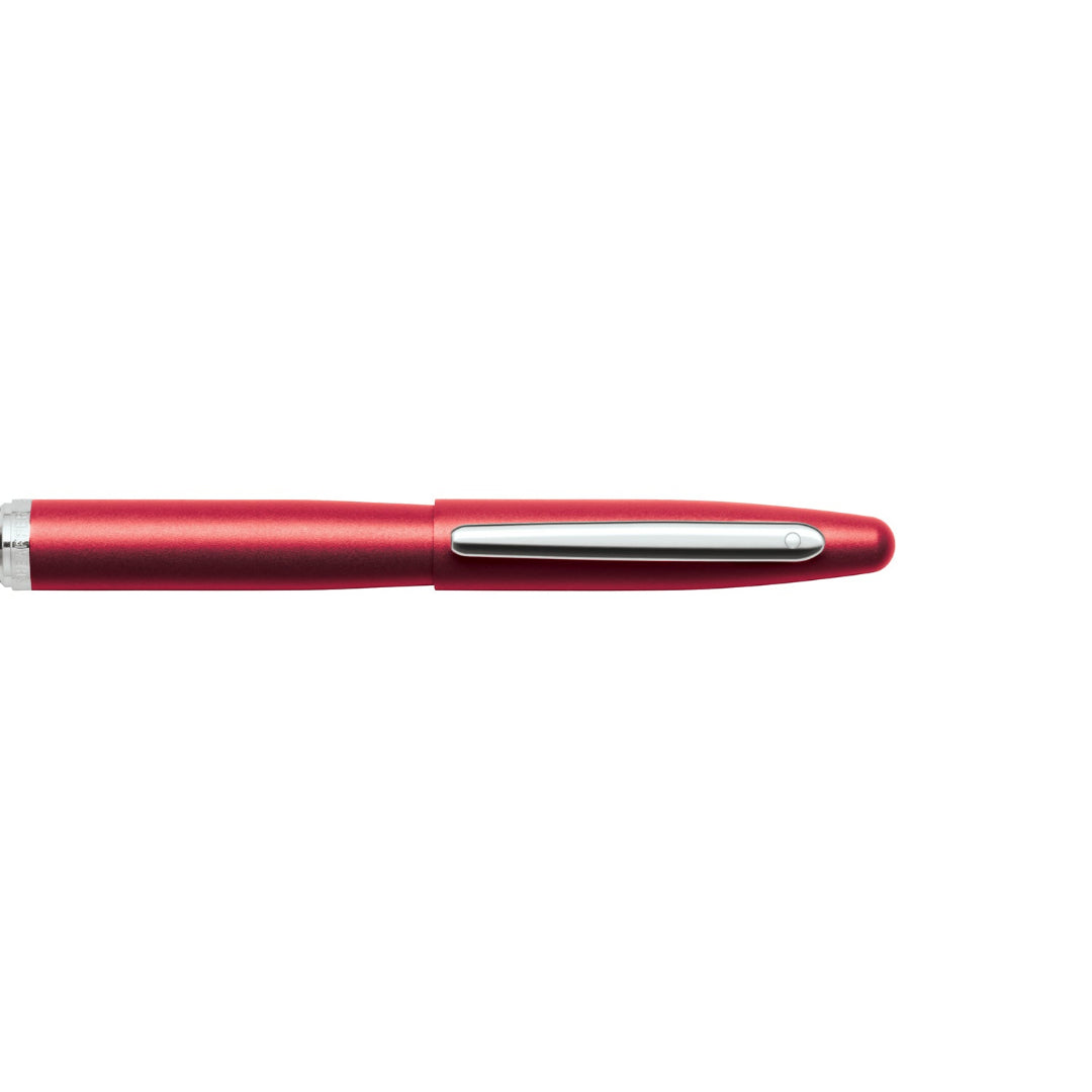 Sheaffer VFM Excessive Red With Chrome Trims Rollerball Pen clip details