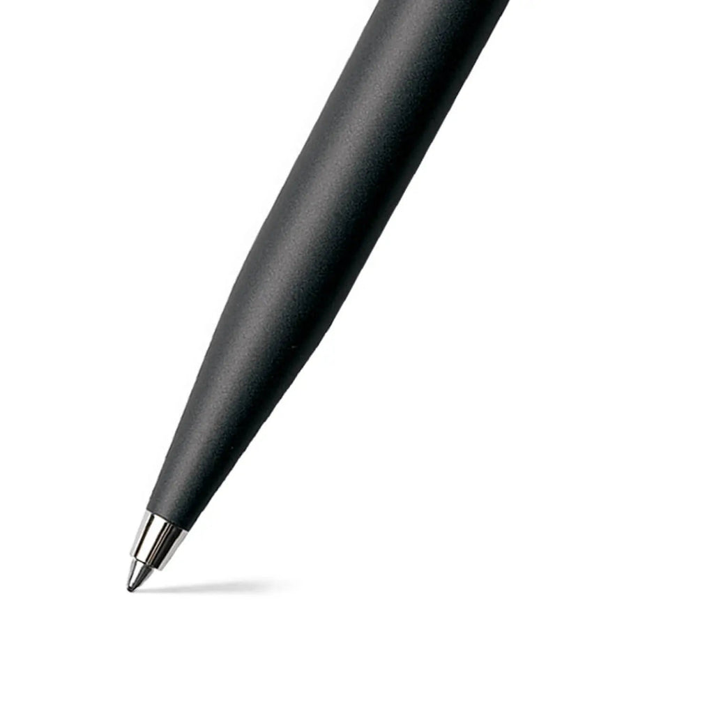 Sheaffer VFM Matte Black Ballpoint Pen With Chrome Trims barrel and tip section
